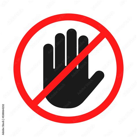 Stop sign in round shape. Stop hand sign PNG. Red forbidding sign with ...