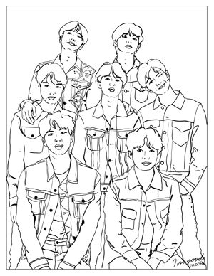 BTS Denim Coloring Page | I'm Good. I'm Done. on Patreon | Bts drawings ...