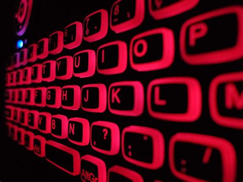 Azerty Keyboard Backlight Red Free Stock Photo - Public Domain Pictures