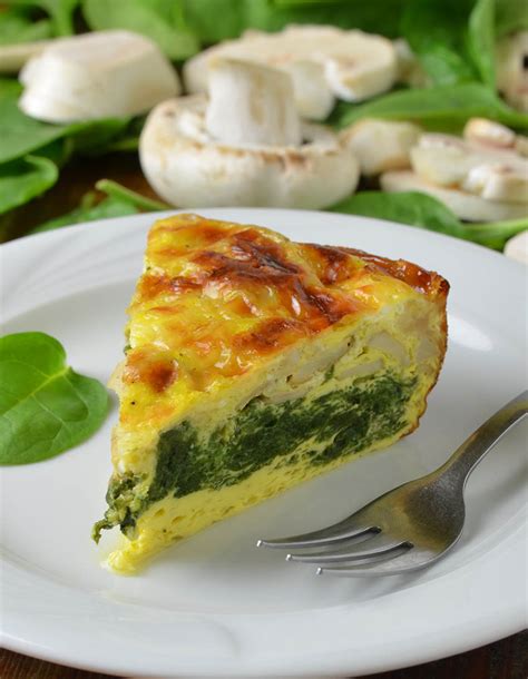 Spinach Mushroom and Feta Quiche - Lidia's Cookbook