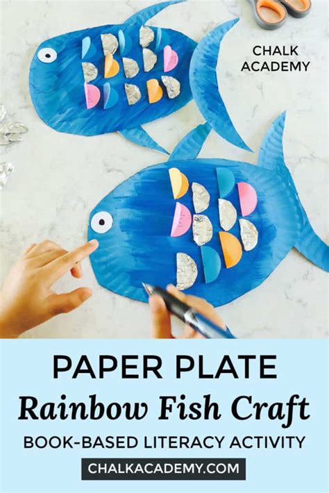 Paper Plate Rainbow Fish Craft - Book-Based Literacy Activity