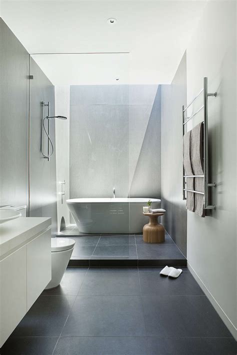 Bathroom Tile Idea - Use Large Tiles On The Floor And Walls (18 Pictures)