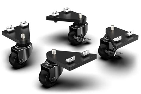 Universal Caster Wheels with Brake & Mounting Brackets