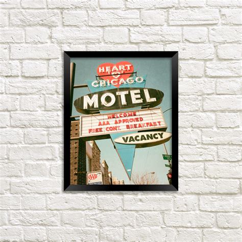 HEART O CHICAGO motel sign Motel Neon Sign Photography | Etsy