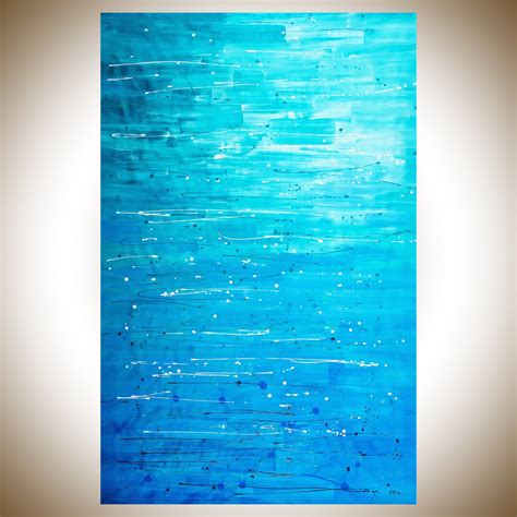 Blue Abstract Water Painting Original Artwork Large Wall Art - Etsy