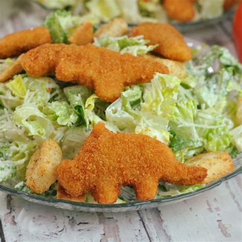 Dino Chicken Nugget Caesar Salad – Prevention RD