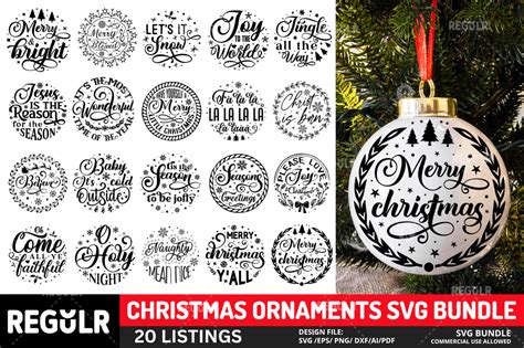 Christmas Ornaments SVG Bundle - Buy t-shirt designs