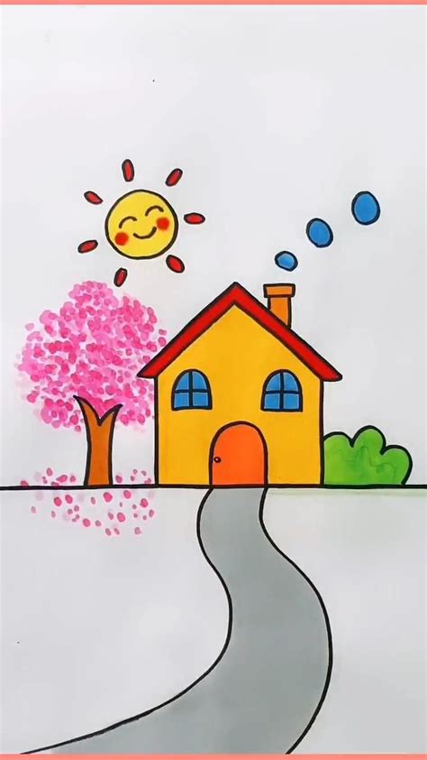 Learn how to draw a house in colored pencil – Artofit