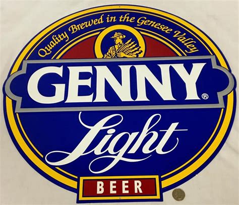 Lot - Vintage Genny Light Beer Metal Tin Sign NEW OLD STOCK 21" Diameter