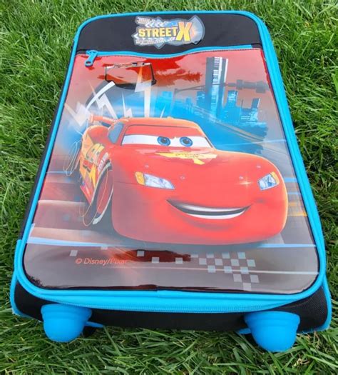 DISNEY PIXAR CARS Lightning McQueen Suitcase Carry On Bag American ...