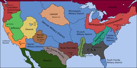 The Second American Civil War (2020) - A Map for my 2ACW World Building Project : imaginarymaps