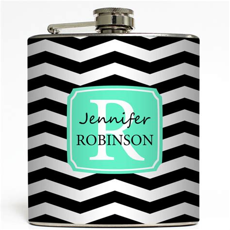 Monogram Flask - 6 oz Stainless Steel - Liquid Courage - Liquid Courage ...