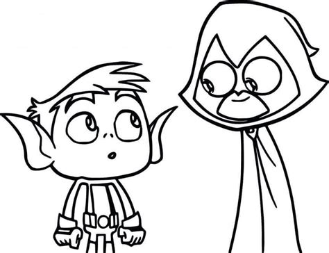 Raven And Beast Boy para colorear, imprimir e dibujar –ColoringOnly.Com