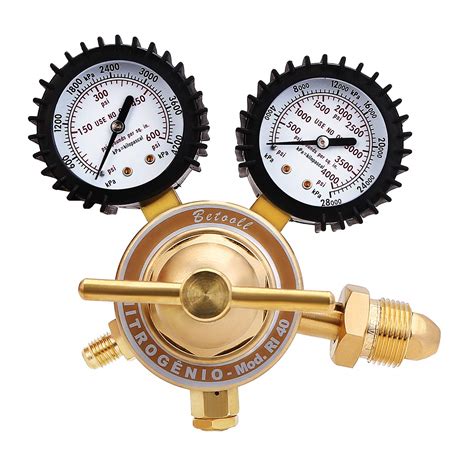 Buy BETOOLL Nitrogen Regulator with 0-600 PSI Delivery Pressure Equipment Brass Inlet Outlet ...