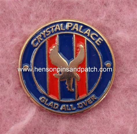 Custom soft enamel circular badge for CRYSTAL PALACE,GLAD ALL OVER -in ...