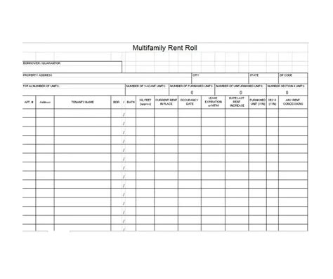 11+ Rent Roll Template Editable Free Download [Word, PDF]