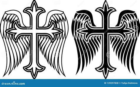 Cross With Angel Wings Stock Photography | CartoonDealer.com #139297838