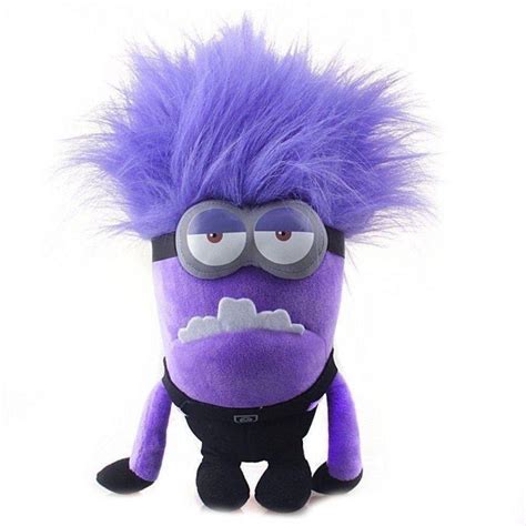 Despicable Me Angry Evil Bad 3D Eye Purple Minion Plush Soft Toy Minion 12" | #1778773322