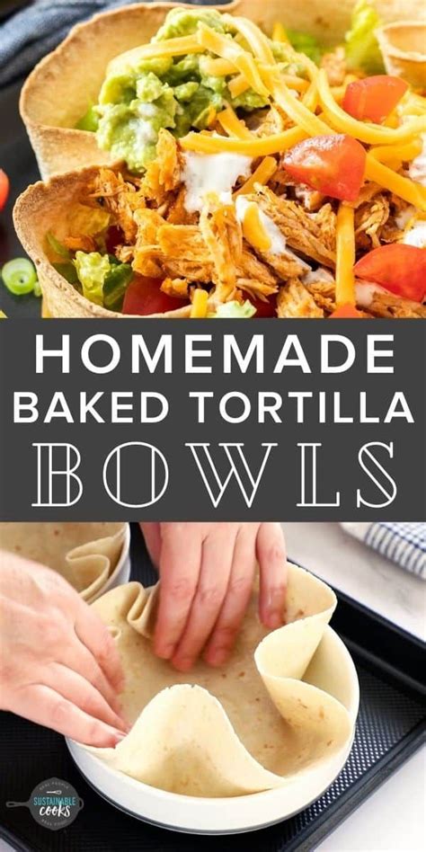 Homemade Baked Tortilla Bowls are a delicious, affordable, and healthier version of deep-fried ...