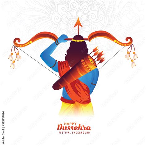 Illustration of bow and arrow of rama in happy dussehra card festival design Stock Vector ...