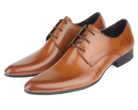 HOT SALE ! Brown Social Shoes Male Wedding Shoes Genuine Leather Business Shoes Male dress shoes ...