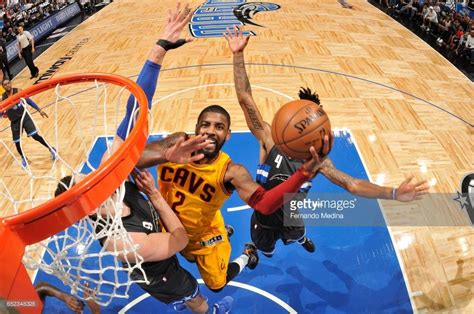 Kyrie Irving of the Cleveland Cavaliers dunks against the Orlando ...