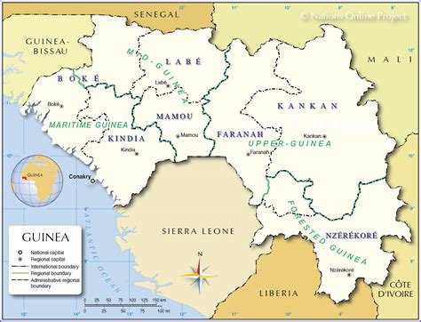 Administrative Map of Guinea - Nations Online Project