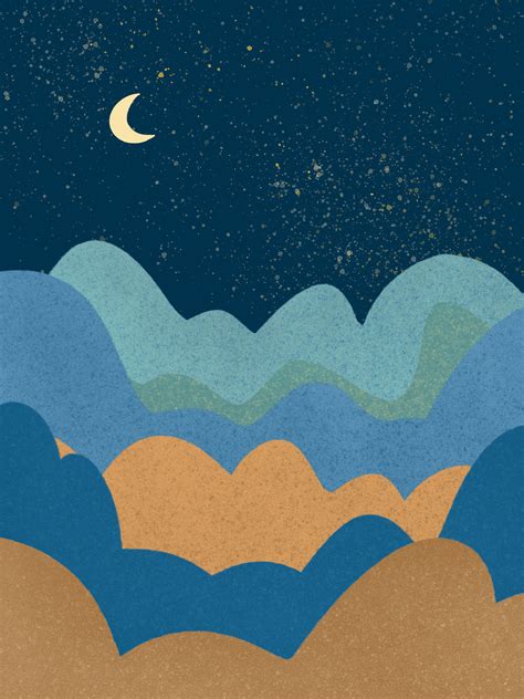 Moon 1-3 - digital illustration posters on Behance