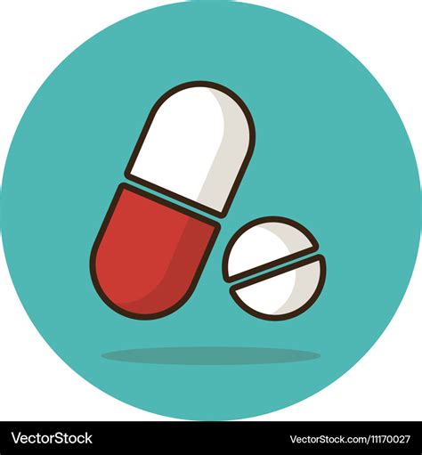 Medical pill flat icon Medication sign Royalty Free Vector