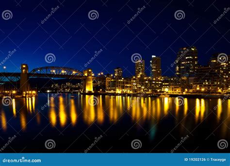 Burrard Street Bridge, Vancouver, BC Sunset Stock Photo - Image of ...