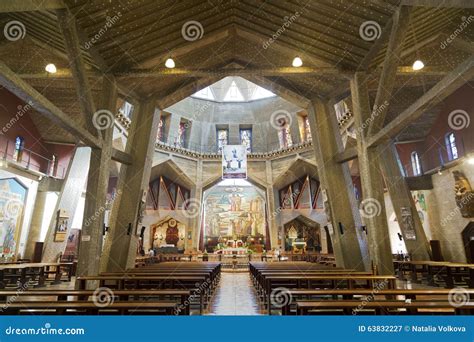 The Interior of the Church of the Annunciation in Nazareth, Editorial ...