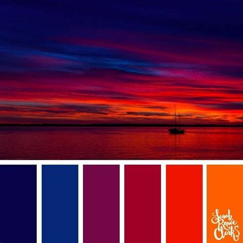 Pin by A.H on Colour SpLaSh | Sunset color palette, Color palette design, Red colour palette