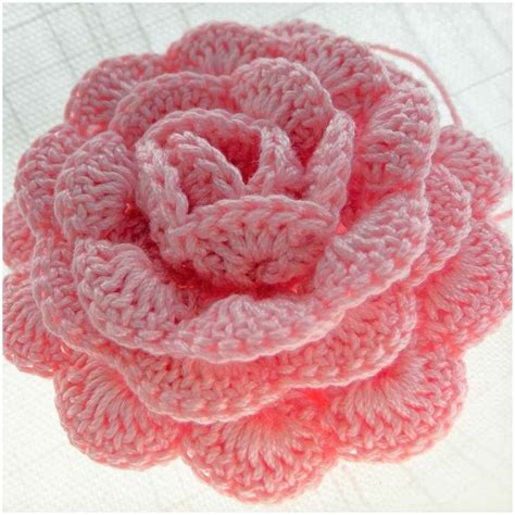 Crochet Rose Written Pattern and Video Tutorial 3D | Crochet flowers ...