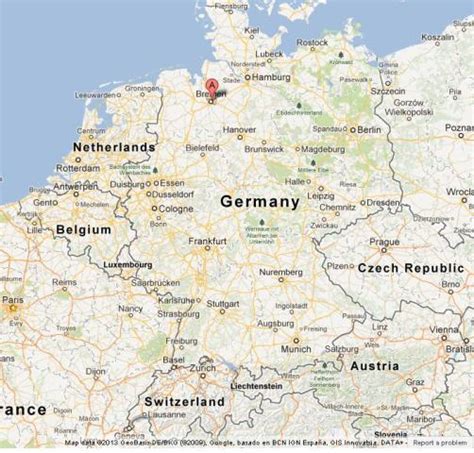 Bremen on Map of Germany