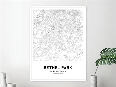 Bethel Park Map Print Bethel Park Map Poster Wall Art Pa - Etsy