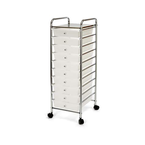 Seville Classics Frosted White 10-Drawer Organizer Cart SHE16218WB ...