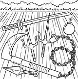 Ninja Weapons Coloring Page For Kids 36325353 Vector Art At Vecteezy sketch template