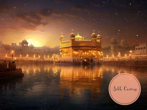 Sikh Digital Art Golden Temple Sketch Bright Shining Sikh Wall Decor ...