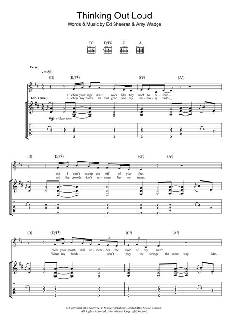 Thinking Out Loud by Ed Sheeran - Guitar Tab - Guitar Instructor