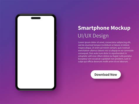 Download page of the mobile mockup with empty screen. Web banner design template. Mockup for ...