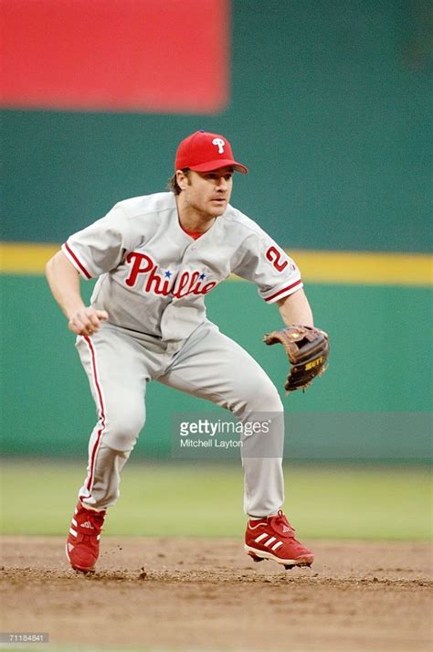 David Bell #25 of the Philadelphia Phillies prepares to field a ground ball during a baseball ...