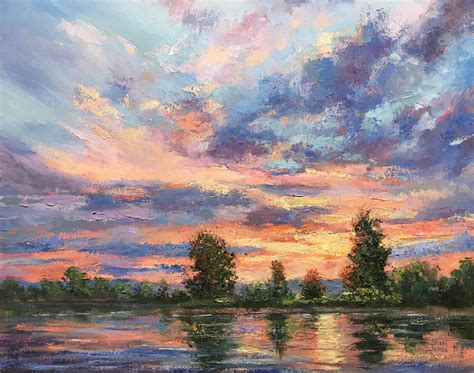Daily Painters of Texas: Contemporary Impressionistic Sunrise Sunset Palette Knife Oil Painting ...
