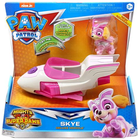 Paw Patrol Mighty Pups Super Paws Skye Vehicle Figure Spin Master - ToyWiz