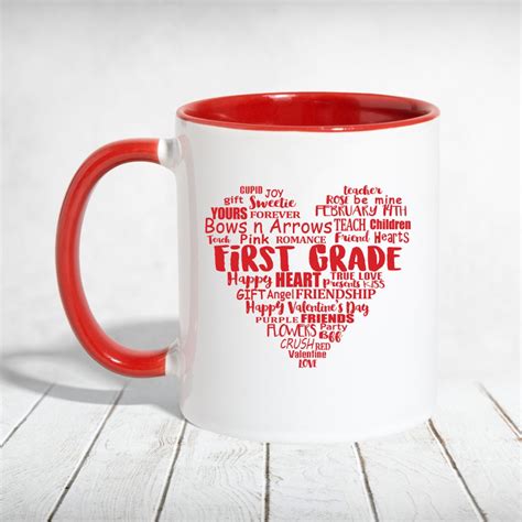 1st Grade Teachers Valentine Gift First Grade Mug With Red - Etsy