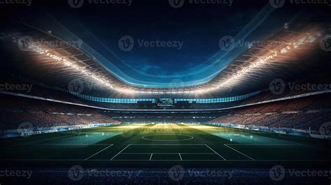 Photo of a soccer stadium at night. Generative AI 26206570 Stock Photo ...