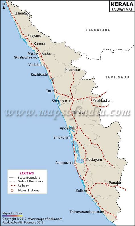 Railway Network Map of Kerala | Map, Kerala, Geography map