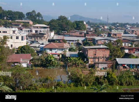 Residential street scenes in Imphal, capital of Manipur State, India ...