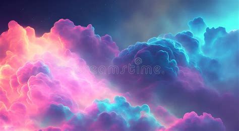 Nebula Space Galaxy Neon Cloud Stock Illustration - Illustration of orange, lightning: 272063116