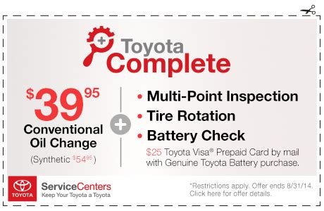 South coast toyota service specials