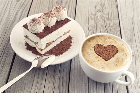 Download Cup Coffee Heart-shaped Cake Pastry Food Dessert HD Wallpaper